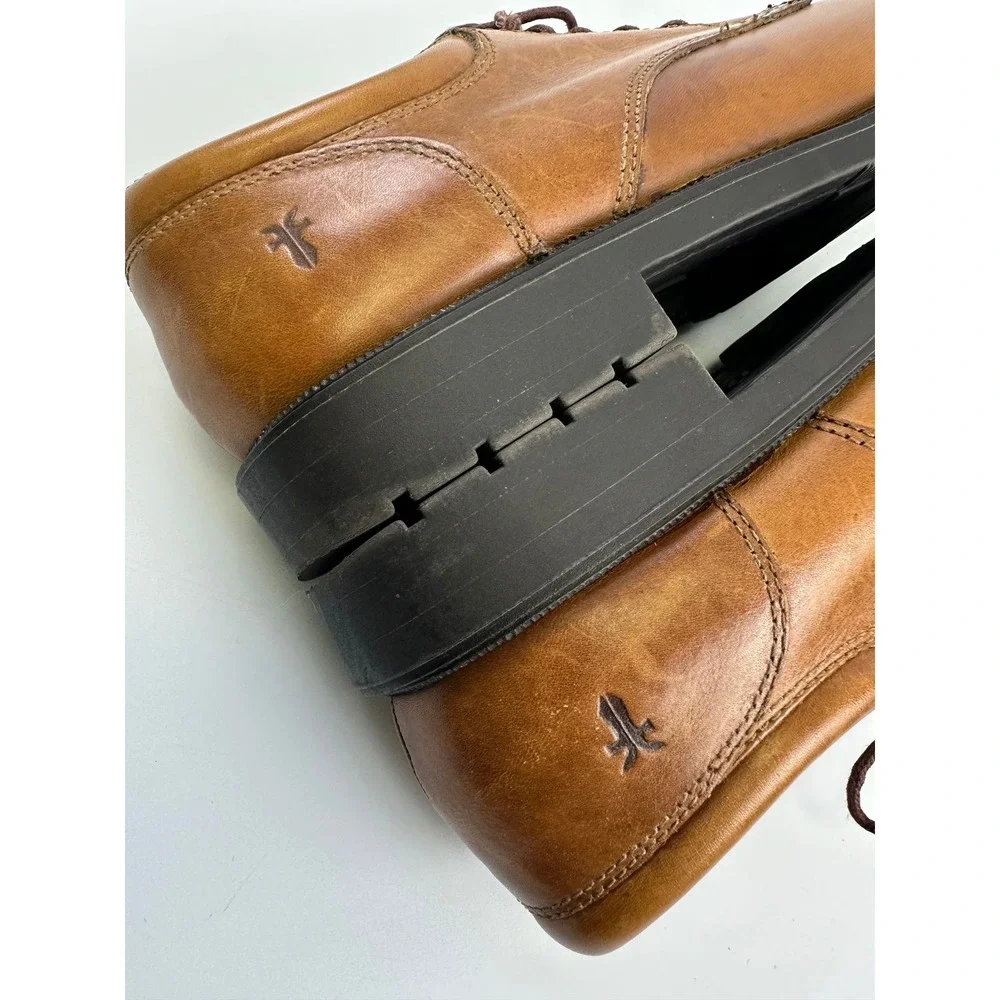 Frye Matthew Oxford Tan Leather Plain Toe Dress Shoes Lace Up Casual Mens 11 M